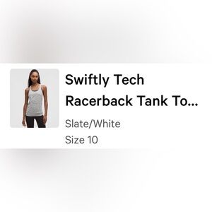 lululemon athletica Slate and White Racerback Tank Top
